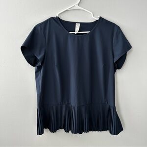 SPANX Yes Pleats Tee Navy Blue Size Medium